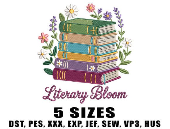 Autumn Aesthetic Book Embroidery Design