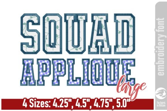 Bold and Athletic: Squad Varsity Applique Font - Large