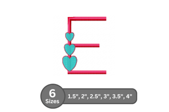 Candy Heart Alphabet -E: A Sweet Addition to Your Designs