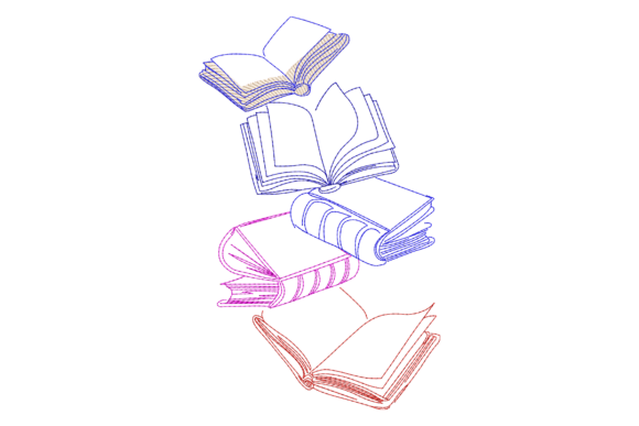Captivating Floating Books for Business Embroidery
