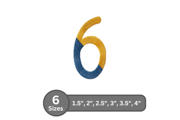 Chalk Split Number -6: A Premium Embroidery Font