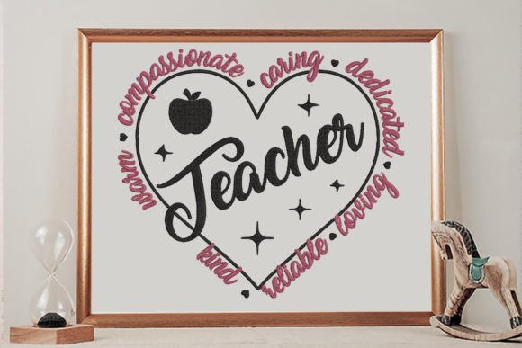 Charming Dedicated Teacher Embroidery Design