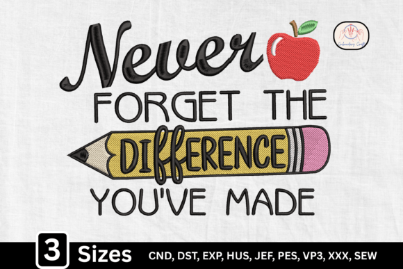 Inspiring Teacher Pencil Embroidery Design