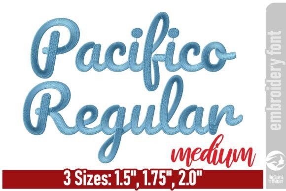 Pacifico Regular Embroidery Font - M