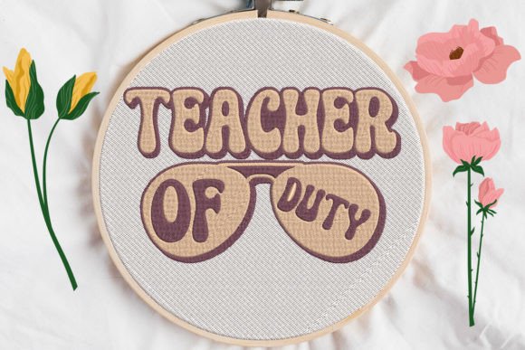 Teacher of Duty Sunglasses: A Whimsical Embroidery Delight