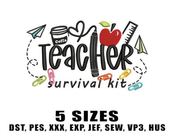 Teacher Survival Kit: A Charming Embroidery Design